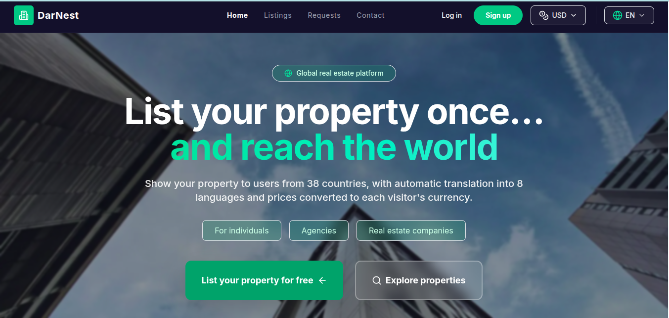 DarNest - Global Real Estate Marketplace